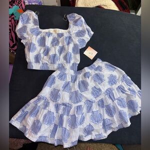 Happily Grey Kids Blue and White Dress